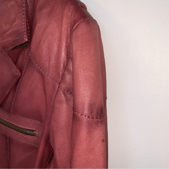 Danier Women's Red Leather Jacket M - Picture 10 of 13